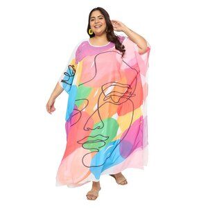 Gypsie Blu Women Georgette Kaftan Dress Long Kimono Maxi Dresses for Casual Wear